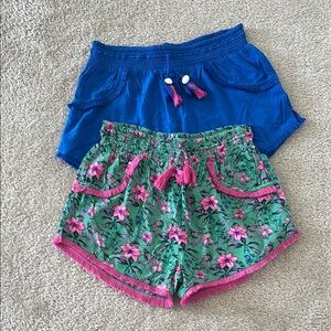 LOT Japna Women’s Sleepwear Shorts Floral Green and Solid Blue